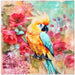 Parrots Tropical Garden by Andrea Haase Square Canvas Print Art for Modern Home Decor. Decorate your office or living room with canvas artwork