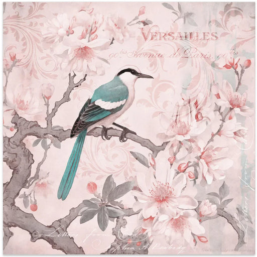 Pastel Pink Springbird by Andrea Haase Square Canvas Print Art for Modern Home Decor. Decorate your office or living room with canvas artwork