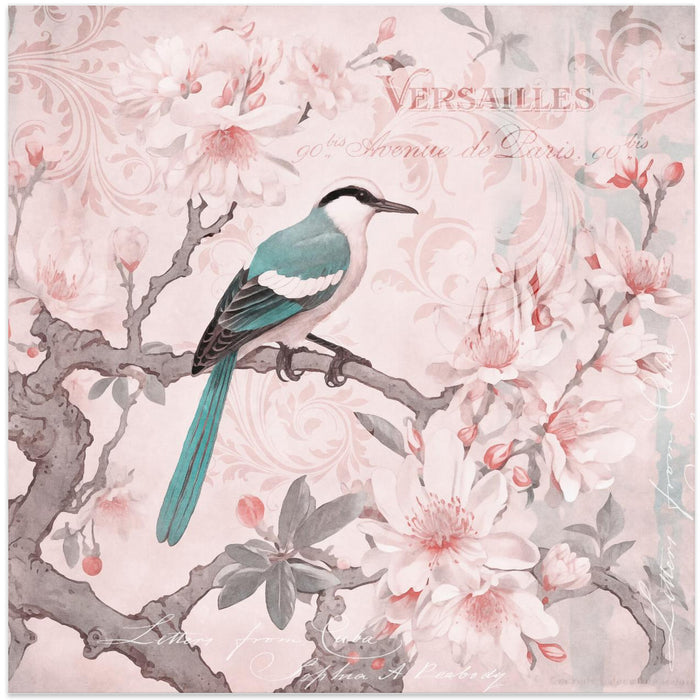 Pastel Pink Springbird by Andrea Haase Square Canvas Print Art for Modern Home Decor. Decorate your office or living room with canvas artwork