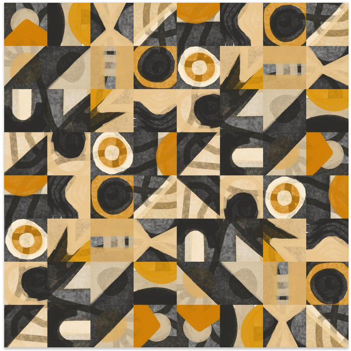 Mid Century Grid Pattern Eight by Little Dean Square Canvas Print Art for Modern Home Decor. Decorate your office or living room with canvas artwork