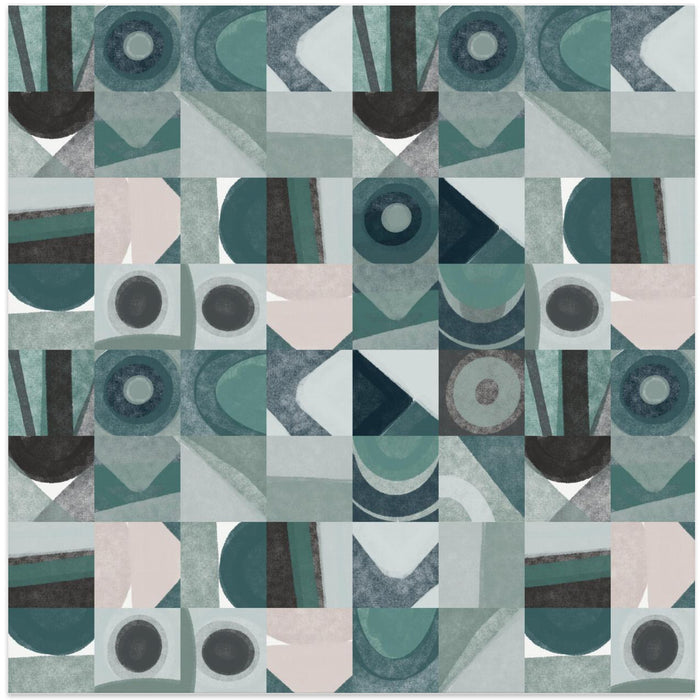 Mid Century Grid Pattern Four by Little Dean Square Canvas Print Art for Modern Home Decor. Decorate your office or living room with canvas artwork