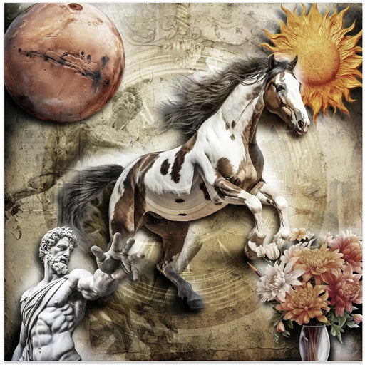 Horse art 3 by Rafal Kulik Square Canvas Print Art for Modern Home Decor. Decorate your office or living room with canvas artwork