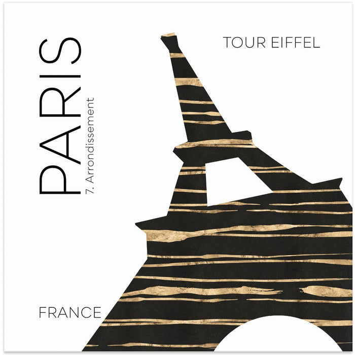 Urban Art PARIS Eiffel Tower by Melanie Viola Square Canvas Print Art for Modern Home Decor. Decorate your office or living room with canvas artwork