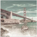 GOLDEN GATE BRIDGE Coastline Impression | urban vintage style by Melanie Viola Square Canvas Print Art for Modern Home Decor. Decorate your office or living room with canvas artwork
