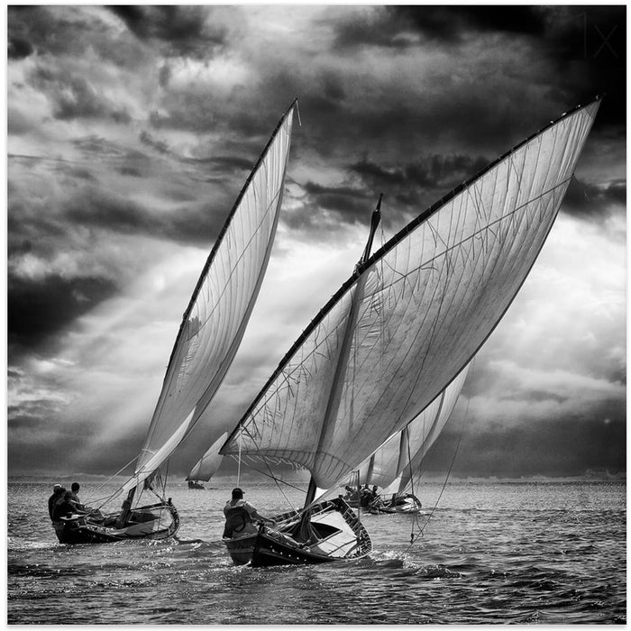 Sailboats and Light by Angel Villalba Square Canvas Print Art for Modern Home Decor. Decorate your office or living room with canvas artwork
