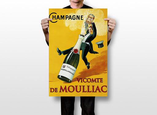 Vicomte de Moulliac Champagne Wall Art Print - Elegant 28x22 " Décor by Anon