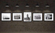 Artwork New York city art prints framed Set of 5 Black and White vintage photography wall art decor Hasbrouck Heights New Jersey frame shop shopmodernmemory.com