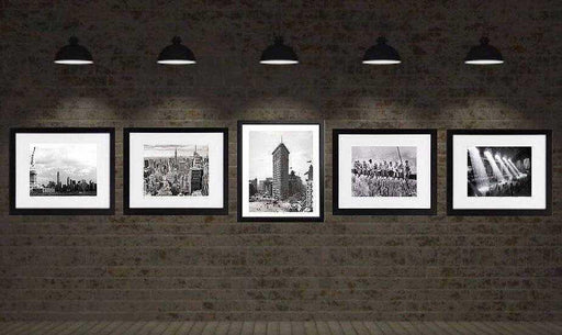 Artwork New York city art prints framed Set of 5 Black and White vintage photography wall art decor Hasbrouck Heights New Jersey frame shop shopmodernmemory.com